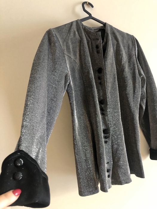 Casaco vintage cinza/prateado