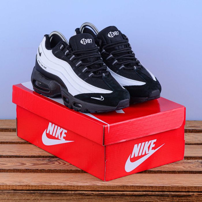 (2407) Кросівки Nike Air Max 95 білі з чорним (37-41) - найк найки В'єтнам