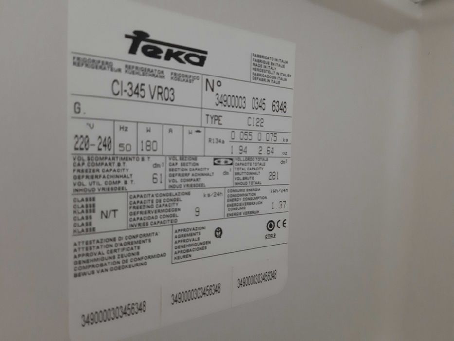 Vendo 2 Prateleiras  Combinado "TEKA" CI-345 VR03