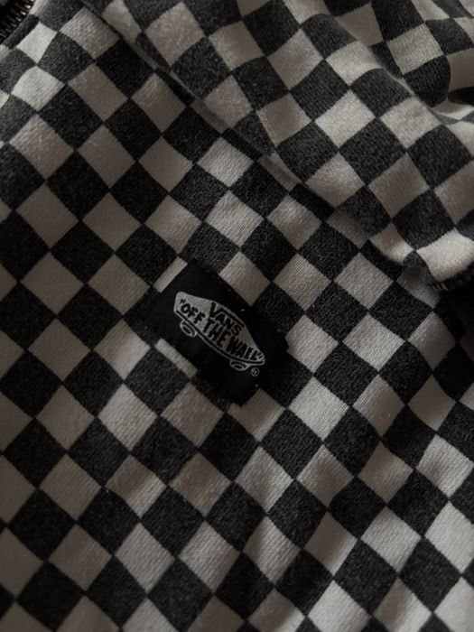 vans off the wall худі на замку розмір L в клітинку кофта зіпка