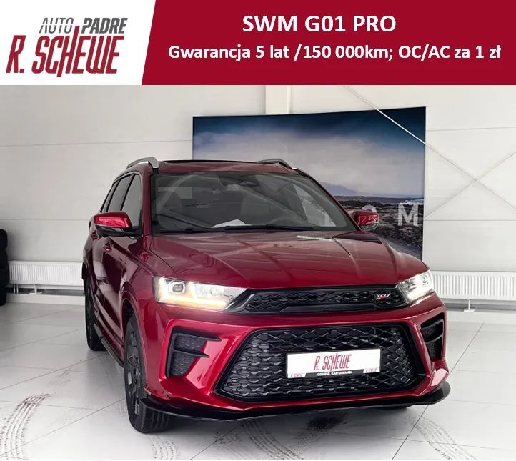 SWM G01 Pro Gwarancja 5 lat / 150 000km, OC/AC za 1zł, lakier w cenie