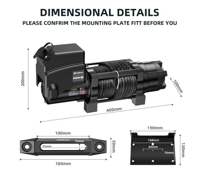 Wciągarka elektryczna Anbull 12V 6000 LBS IP68
