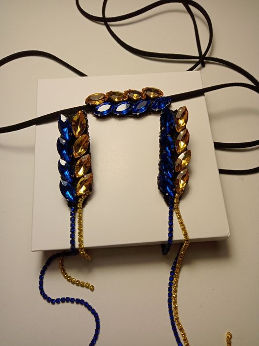 Сережки, чокер браслет колосок