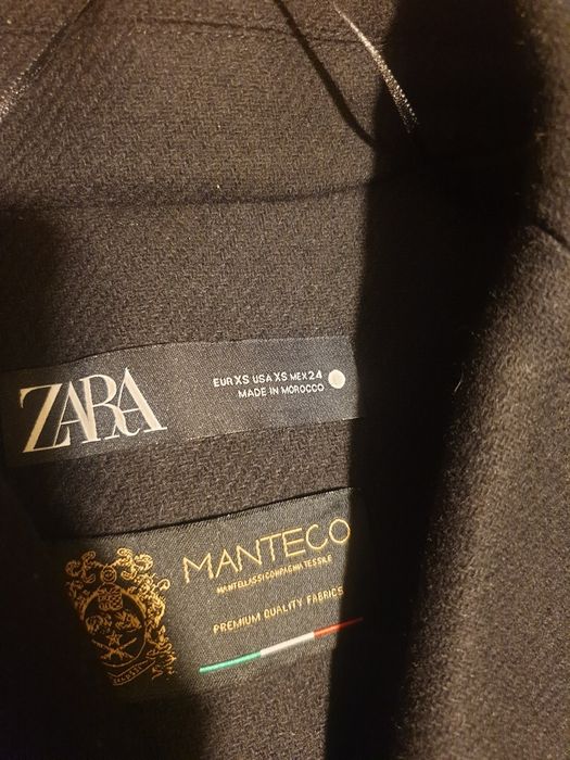 Płaszcz szlafrokowy Zara Manteco 75%welna Oversaiz XS,S,M,