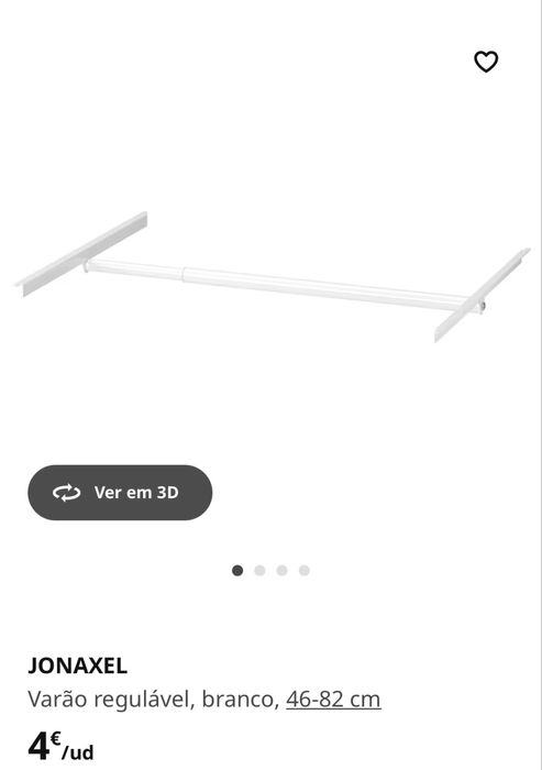Móvel Jonaxel + varão regulável Ikea