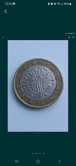 Moneta 1 euro Stan idealny