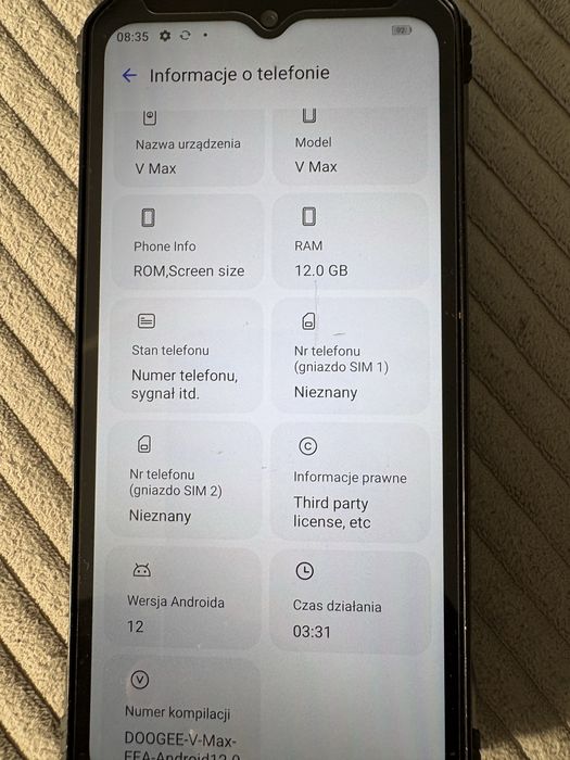 Smartfon DooGee V MAX 5G 12/256GB 22000mAh
