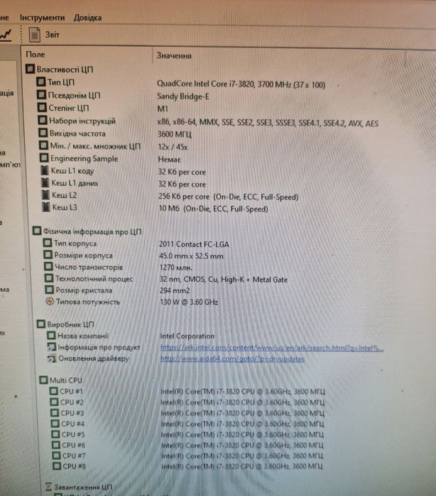 Intel i7-3820 3.9ghz/64gb/охлад/Материнка Мощний комплект 8потоків