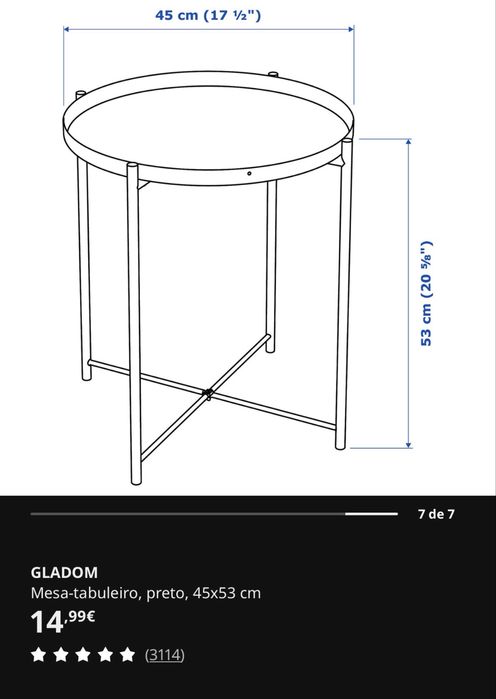 Vendo DUAS mesa-tabuleiro Ikea