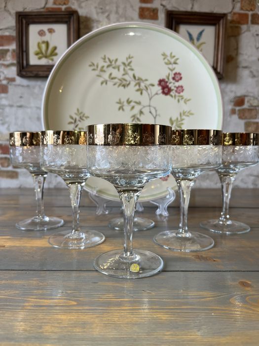 Бокалы/Фужеры Богемия. Хрусталь. Позолота.