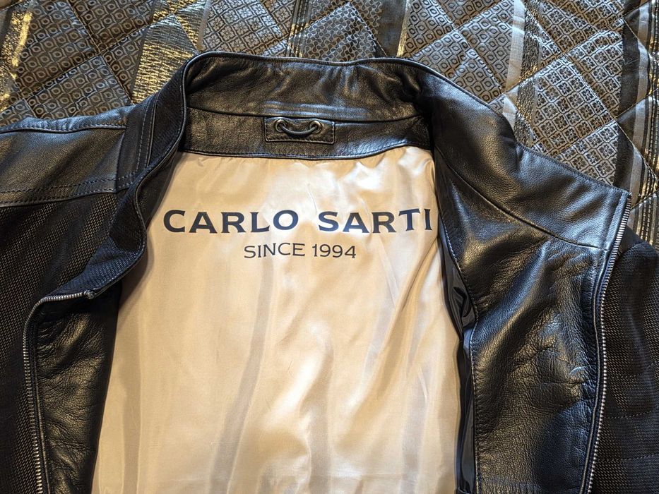Kurtka skórzana męska XXL czarna Carlo Sarti