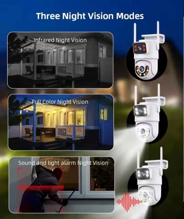 Câmera exterior/interior CCTV WIFI LENTE DUPLA