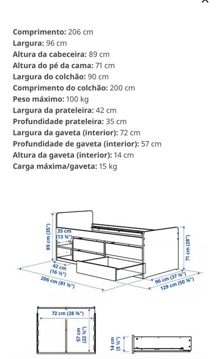 Slakt  Ikea cama solteiro
