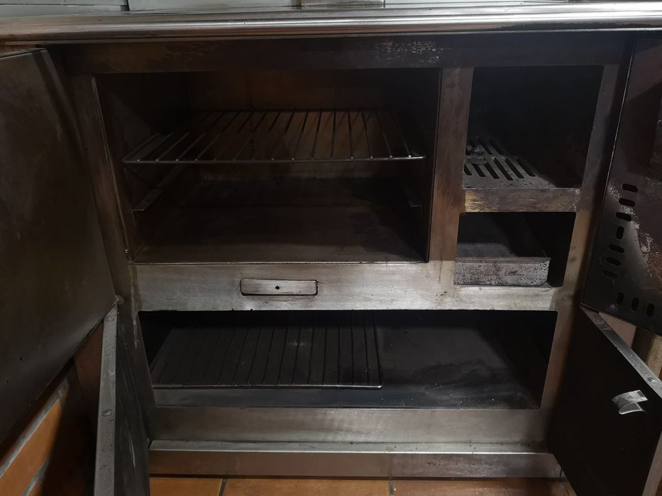 Fogão a lenha de inox em vitroceramica