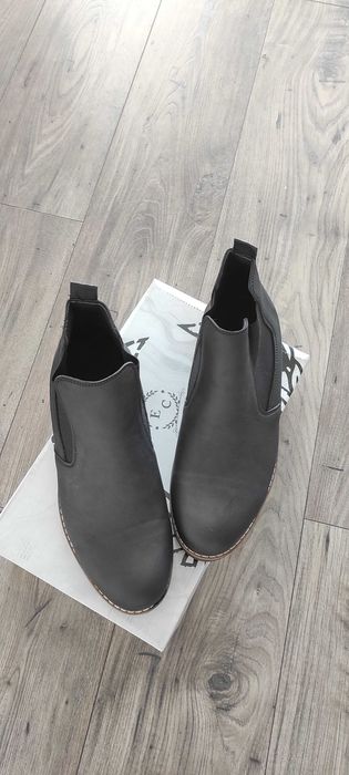 Skórzane buty Sztyblety męskie czarne 41