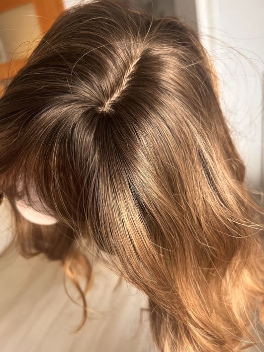 Włosy peruka krótkie fale miodowy ciepły brąz blond bob nowa premium