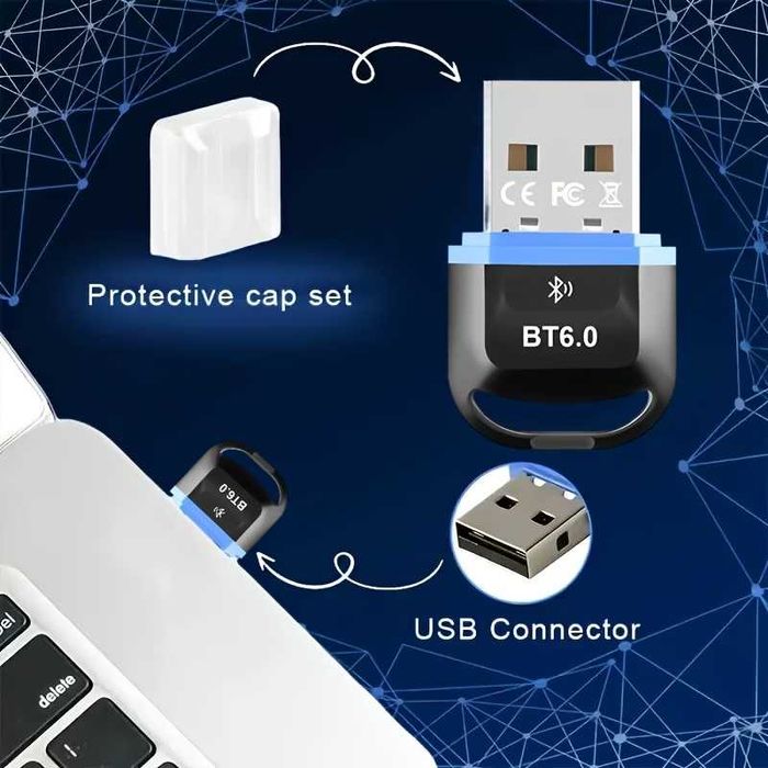 Uniwersalny bezprzewodowy mini adapter BT 6.0 USB RTL802