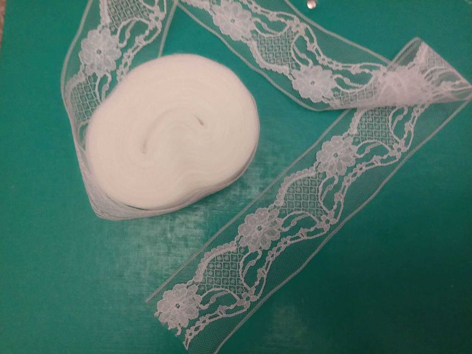 мереживо біле, стрічка