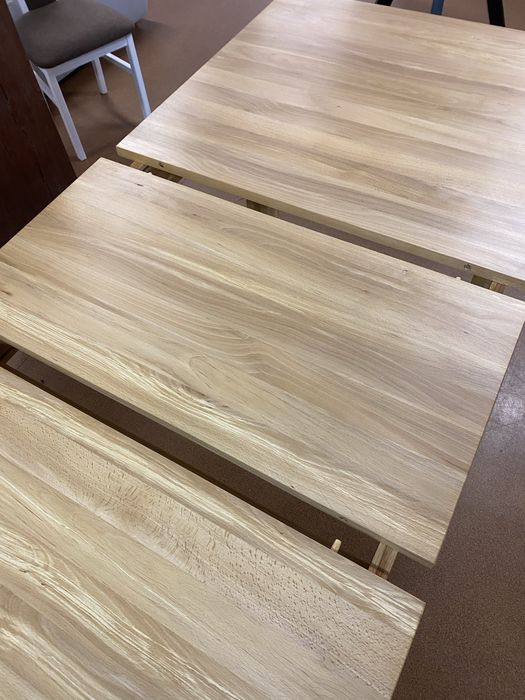 Stół lity buk 160/90 plus wkładka 45