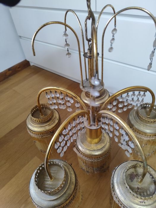 Candeeiro de Teto Vintage Anos 60/70 - Estilo Hollywood Regency / Boho