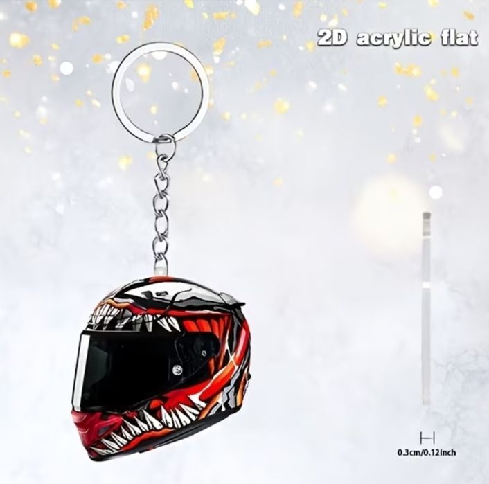 Porta chaves Capacete  Racing em Acrílico em 2 D