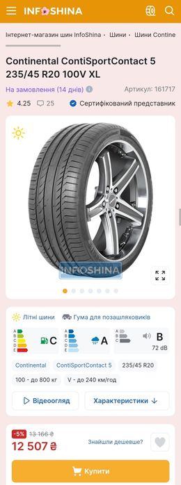 Пара 235/45r20 Continental | 2023 | Made in Czech Republic | 2шт | Преміум шини | Ідеальний стан, без пошкоджень, без ремонтів, без дефектів