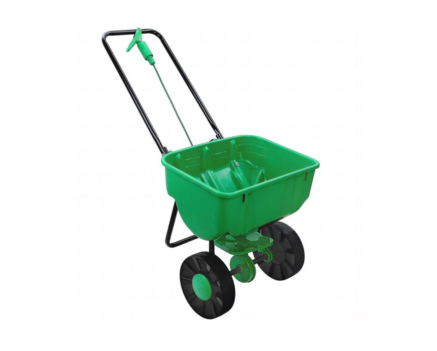 Siewnik Rozsiewacz Do Trawy Nawozu Soli Piasku Ręczny Ogrodowy Uniwersalny Z Regulacją Wysiewu Duże Koła Rozsiewacz Ogrodowy