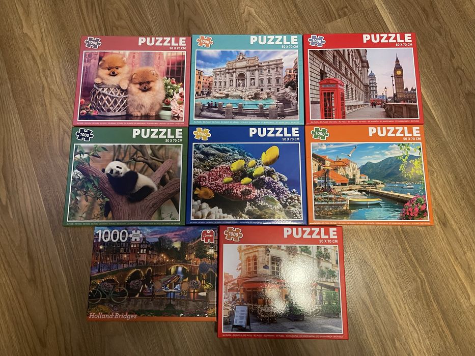 Puzzle 1000 elementów 50x70cm, 8opakowań