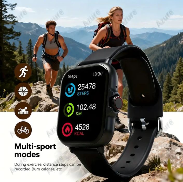 Smart Watch, СМАРТ-ЧАСЫ унисекс с экраном 1,83 дюйма