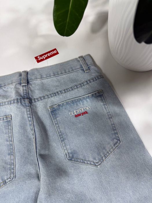 Джинси Supreme широкі Чоловічі джинси Супрім світло-сині Джинси весна