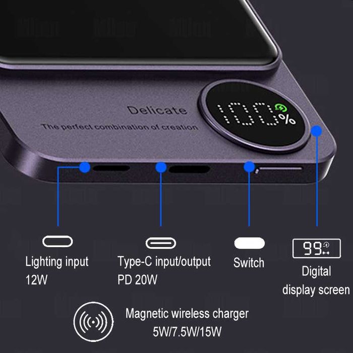 Беспроводной повербанк Магсейф Q9 10000 mAh 20W MagSafe Powerbank