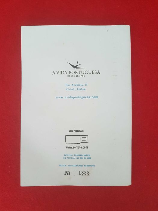 Caderno da Serrote numerado, produzido para "A Vida Portuguesa"