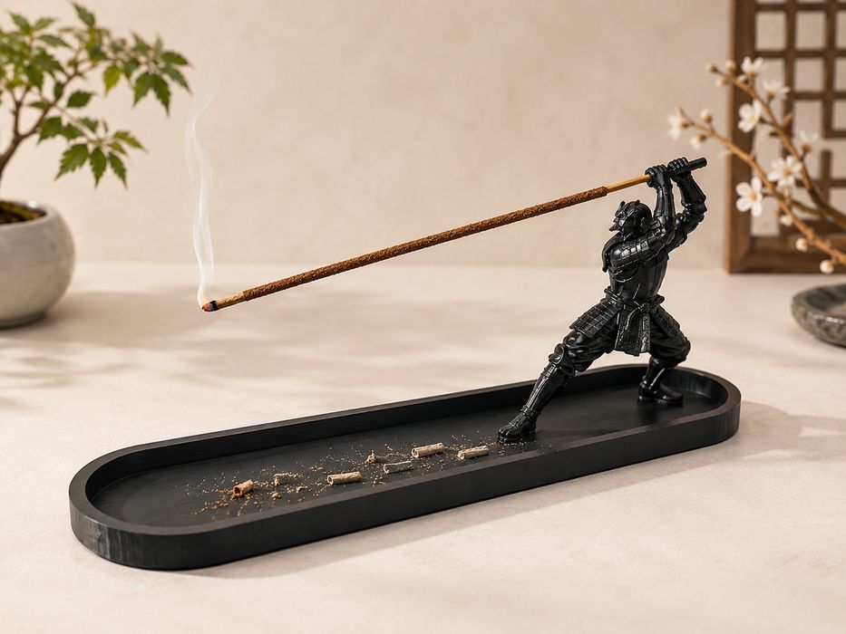 Porta-Incenso Espada Samurai Cores: Preto, Cinza,Verde, brancoverde