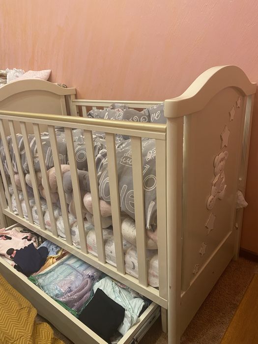 Постіль для немовляти+ матрац та бортики