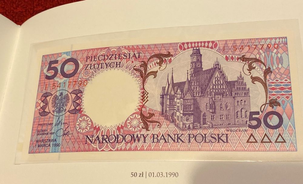 Banknoty ,,Miasta polskie ” album NBP Komplet