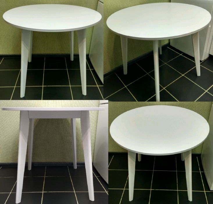 Стіл Кухонний Розкладний Дерев'яний Білий Обідній стол белый