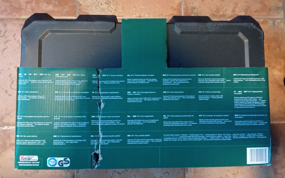 Cortador de azulejos a bateria Parkside 20V