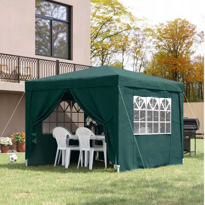 Павільйон садовий Avko Garden 3х3 м з 4 стінками зелений