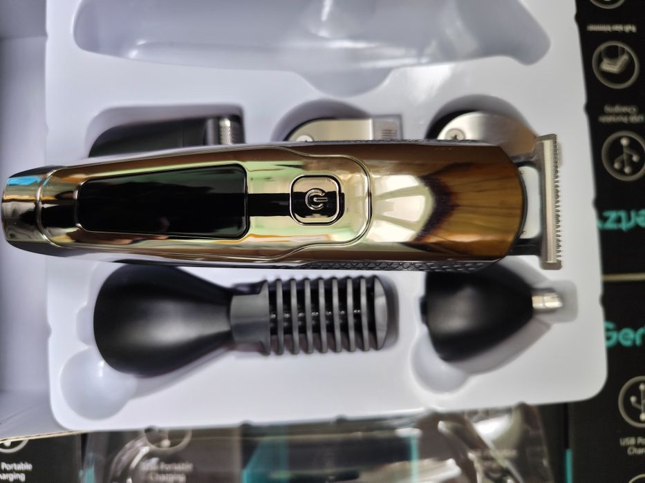 Тример машинка для стрижки волосся і бороди професійна акумуляторна