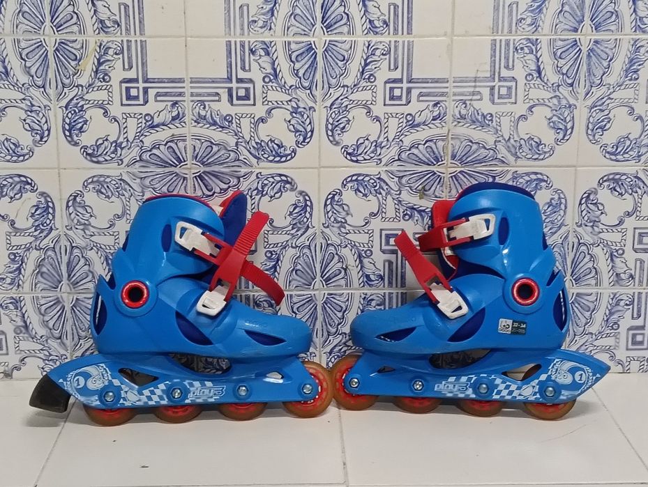 Patins em linha + saco + capacete rapaz