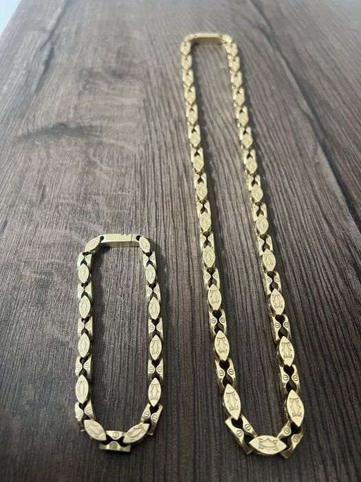 Złoty łańcuszek / łańcuch cartier i bransoletka cartier 585 90,7g 30,3