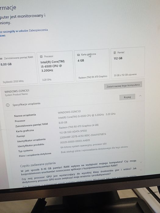 Komputer stacjonarny Intel i5-6500