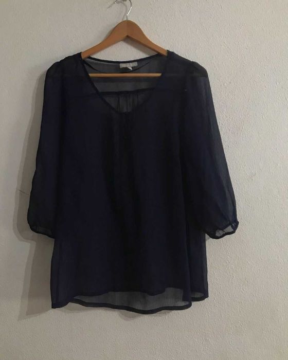 Blusa CasaBlanca semitransparente roxa azulada