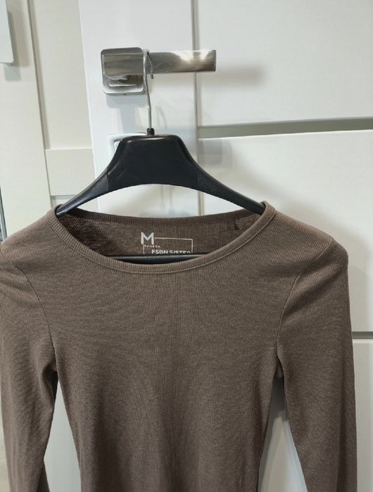 Bluzka prążkowana New Yorker FSBN Sister rozmiar M 2-pak czekolada/beż