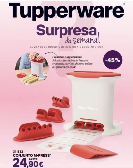 Instrumento de fazer farturas, churros da marca Tupperware