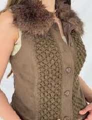 Lindo colete de camurça e malha