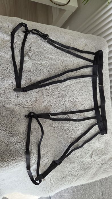 XL Czarny  regulowany pas do pończoch harness uprząż elastyczny  goreteks