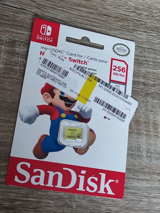 Karta pamięci SanDisk 256GB microSDXC Nintendo Switch2. Nowa,Gwarancja