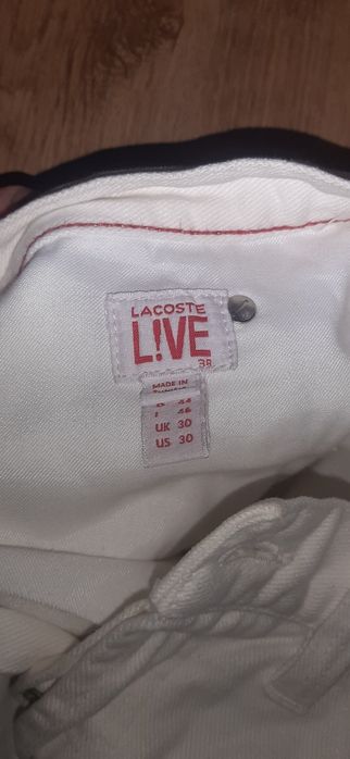 Белые джинсовые шорты Lacoste L!VE (Оригинал) — Размер 30 (S/M)