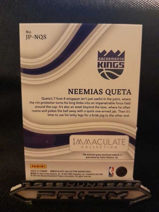 Panini Immaculate | Neemias Queta Jersey Patch (game Worn) /40